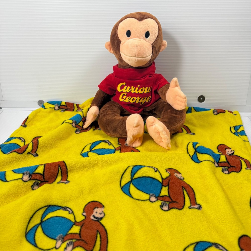 Zoobies Curious George 3-in-1 Plush Pillow Blanket CG102 Retired 2011